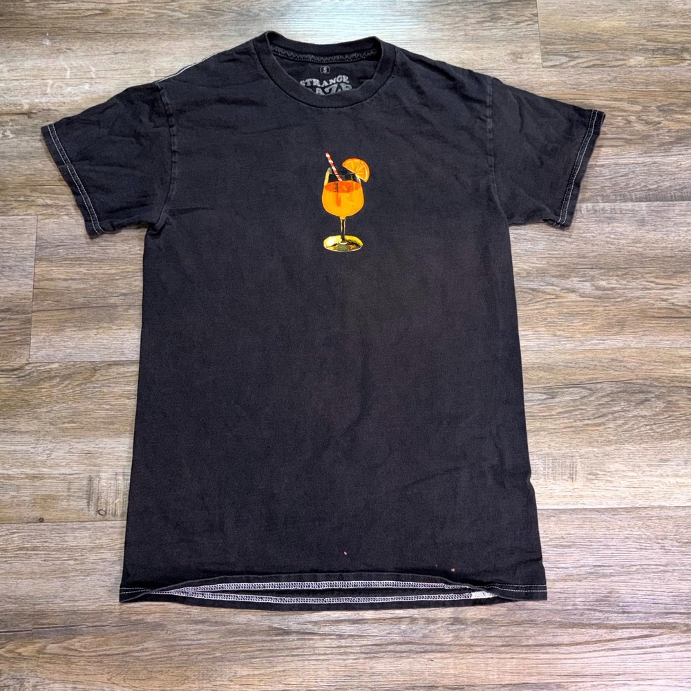 Strange Daze Black Short-Sleeve Graphic Shirt Mens/Unisex S "Aperol Spritz"